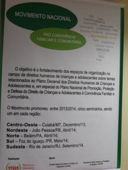 Seminário Pró Convivência Familiar e Comunitária